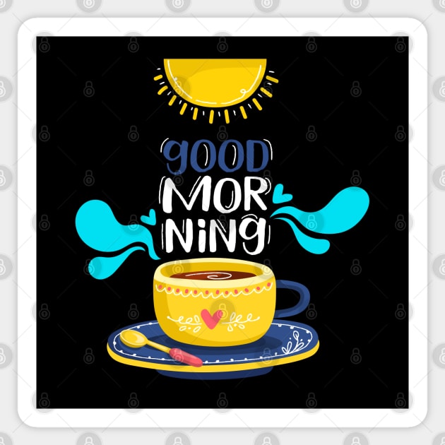 Coffee Good Morning Sticker by Mako Design 